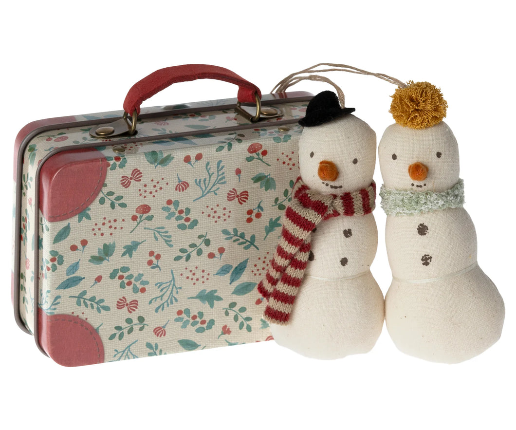 Snowman Ornament, 2 pcs in Suitcase