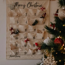 Load image into Gallery viewer, Linen Hanging Advent Calendar + Christmas Eco Cutter Set
