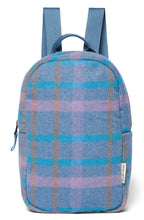 Load image into Gallery viewer, Sky Blue Wool Checked Mini Backpack
