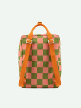 Load image into Gallery viewer, backpack large | farmhouse | checkerboard | sprout green
