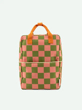 Load image into Gallery viewer, backpack large | farmhouse | checkerboard | sprout green
