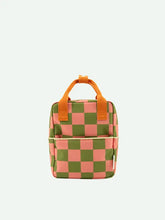 Load image into Gallery viewer, backpack small | farmhouse | checkerboard | sprout green
