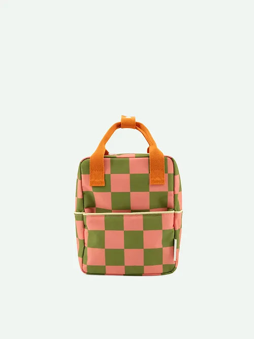 backpack small | farmhouse | checkerboard | sprout green