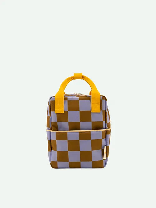 backpack small | farmhouse | checkerboard | blooming purple