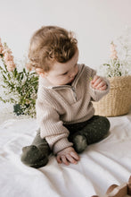Load image into Gallery viewer, Organic Cotton Footed Pant - Tiny Dots Olive *SIZE 1Y*
