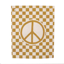 Load image into Gallery viewer, Checkered Peace Sign Banner
