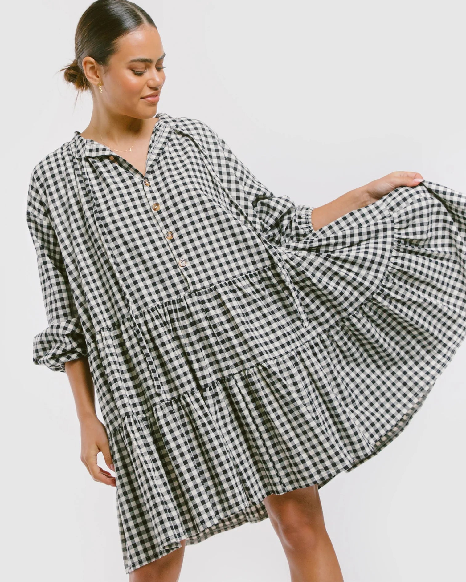 Avalon Smock Dress // Black Gingham