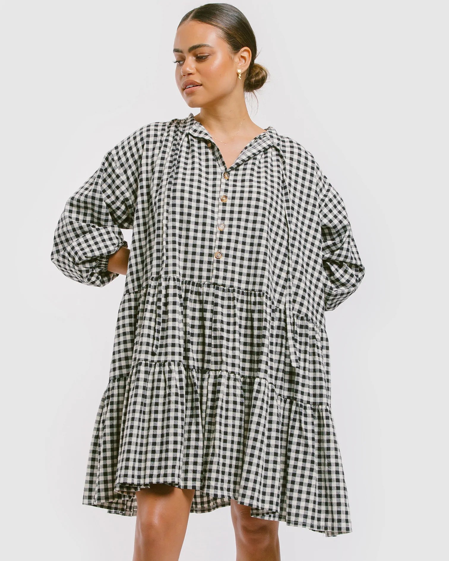 Avalon Smock Dress // Black Gingham