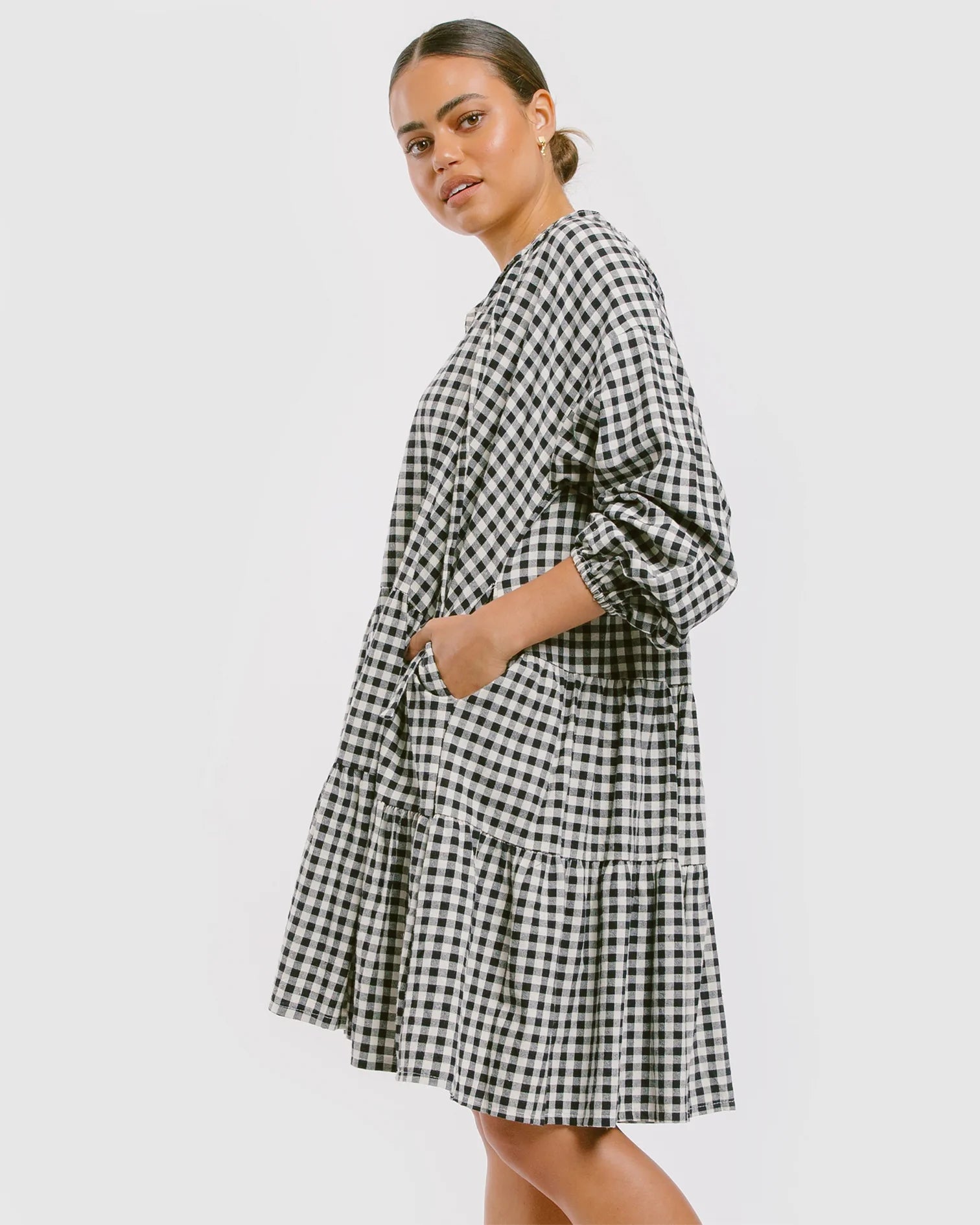 Avalon Smock Dress // Black Gingham