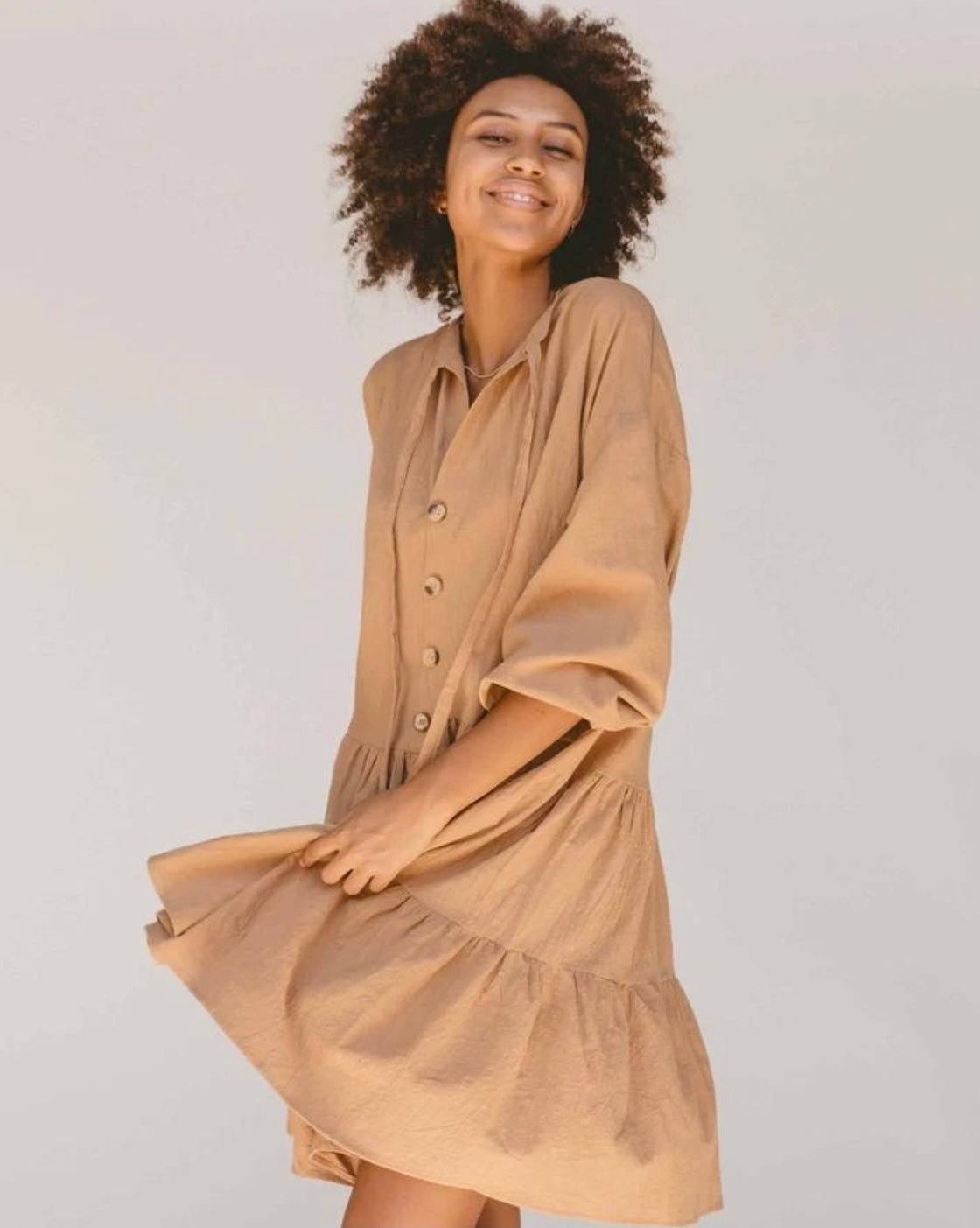 Avalon Smock Dress // Caramel * SIZE M/L + L/XL*