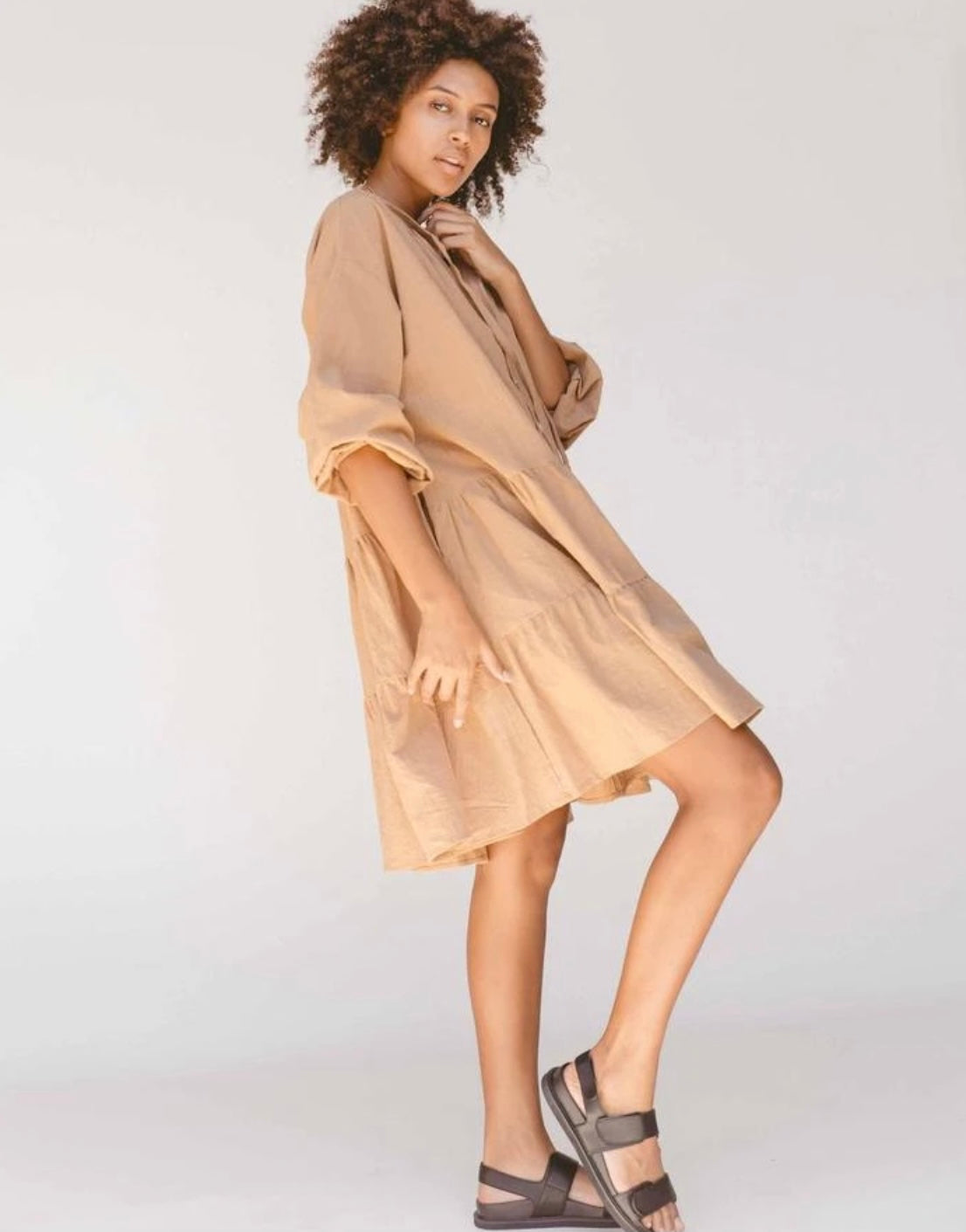Avalon Smock Dress // Caramel * SIZE M/L + L/XL*
