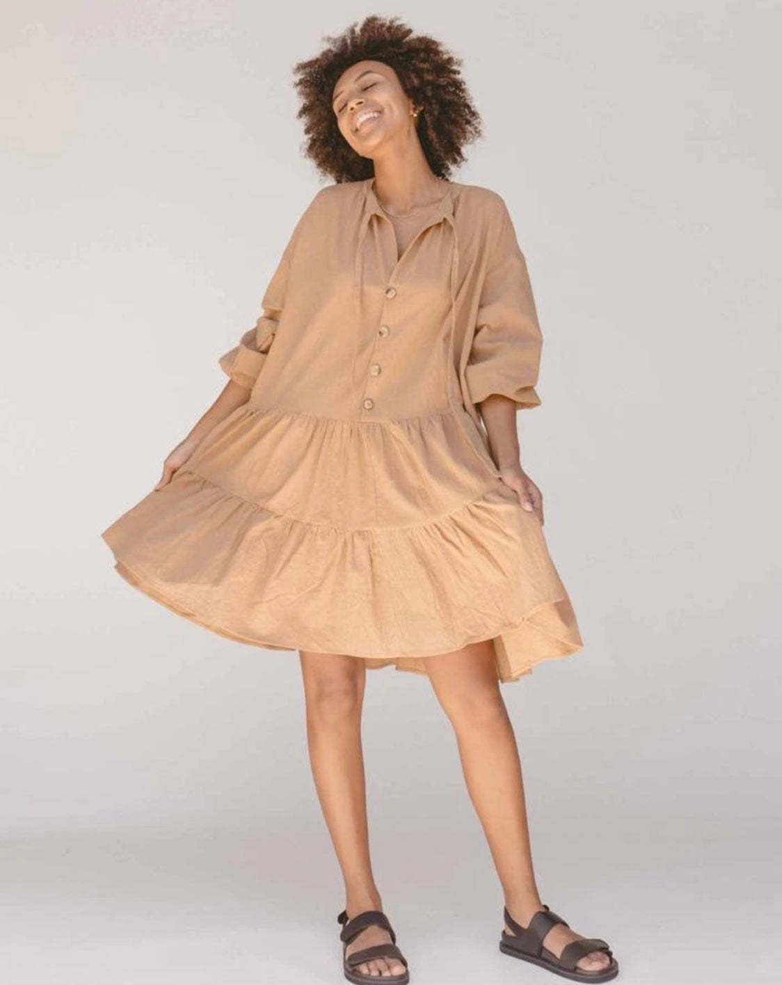 Avalon Smock Dress // Caramel * SIZE M/L + L/XL*