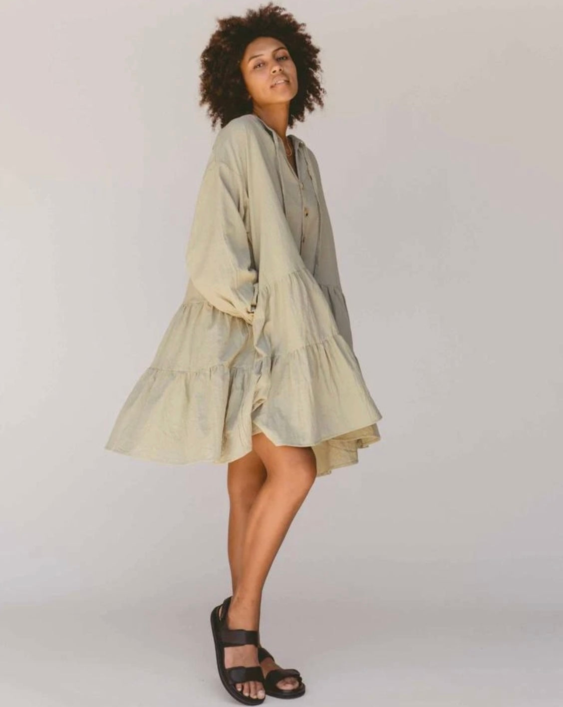 Avalon Smock Dress // Sage *SIZE L/XL*