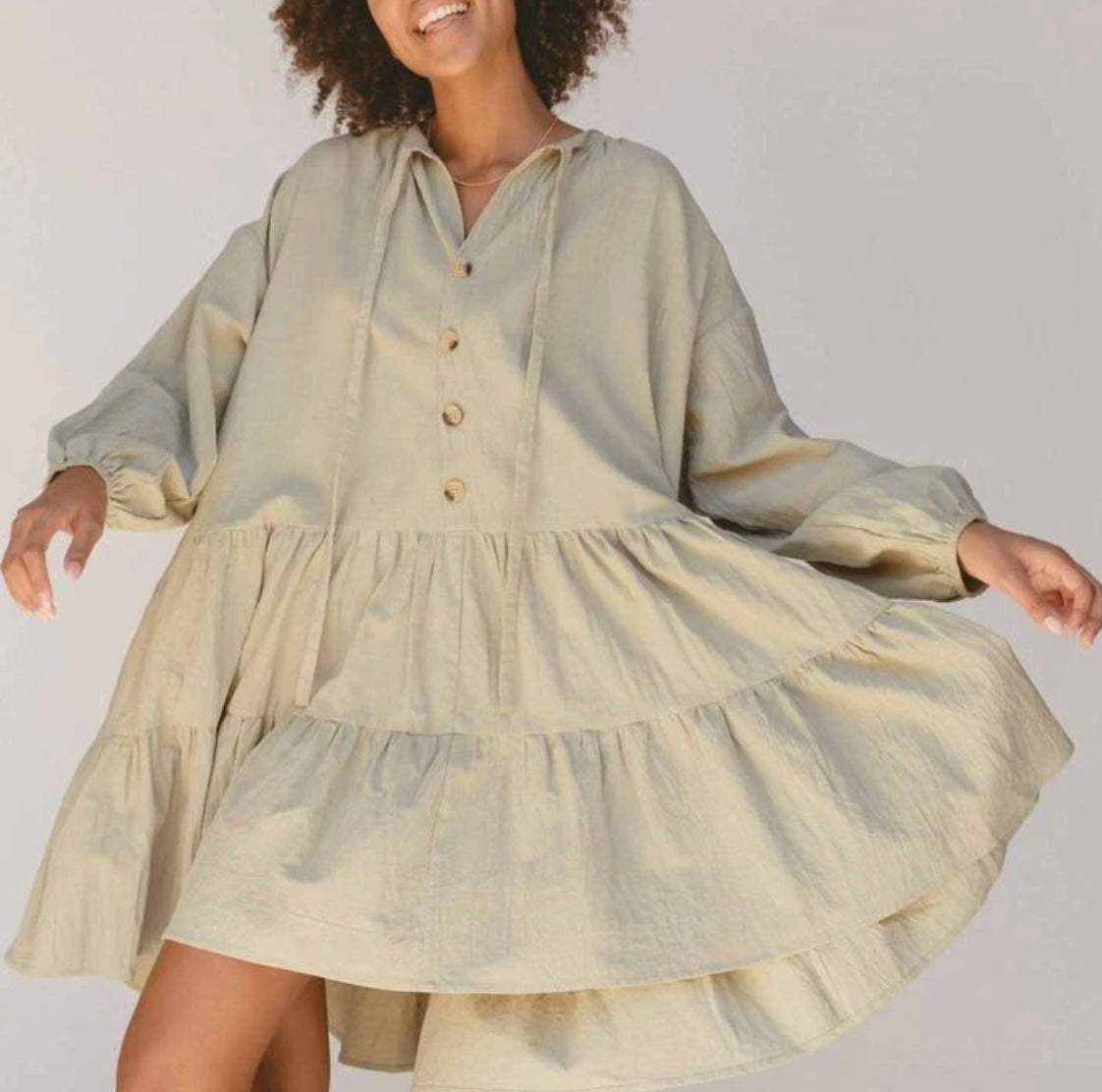 Avalon Smock Dress // Sage *SIZE L/XL*
