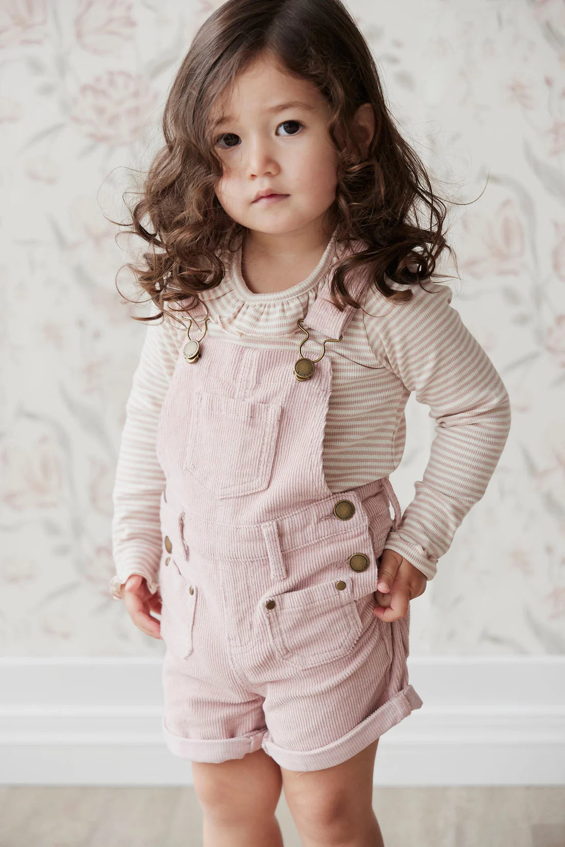 Chase Short Cord Overall - Blush