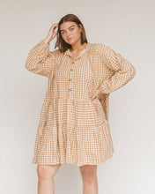 Load image into Gallery viewer, Avalon Smock Dress // Caramel Gingham
