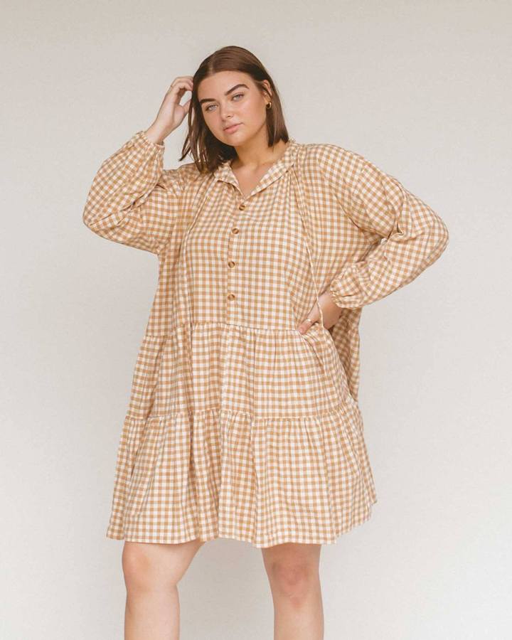 Avalon Smock Dress // Caramel Gingham