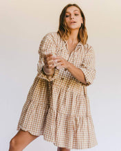 Load image into Gallery viewer, Avalon Smock Dress // Caramel Gingham

