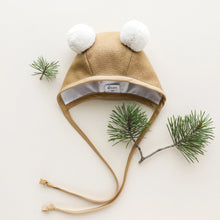Load image into Gallery viewer, Camel Double Pom Bonnet Cotton-Lined
