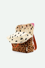 Load image into Gallery viewer, backpack large | golden | purple tales + flower field pink
