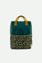 Load image into Gallery viewer, backpack large | golden | edison teal + flower field green
