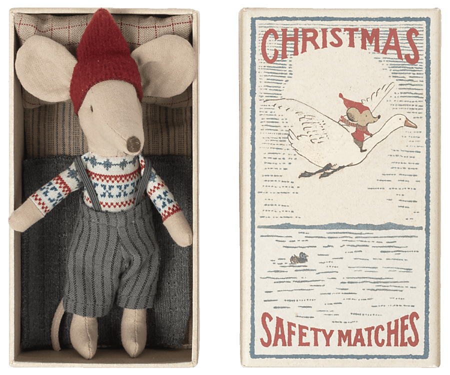 PRE-ORDER Christmas mouse in matchbox, Big brother