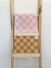 Load image into Gallery viewer, Checker Turkish Towel / Throw - Mustard
