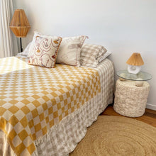 Load image into Gallery viewer, Checker Turkish Towel / Throw - Mustard
