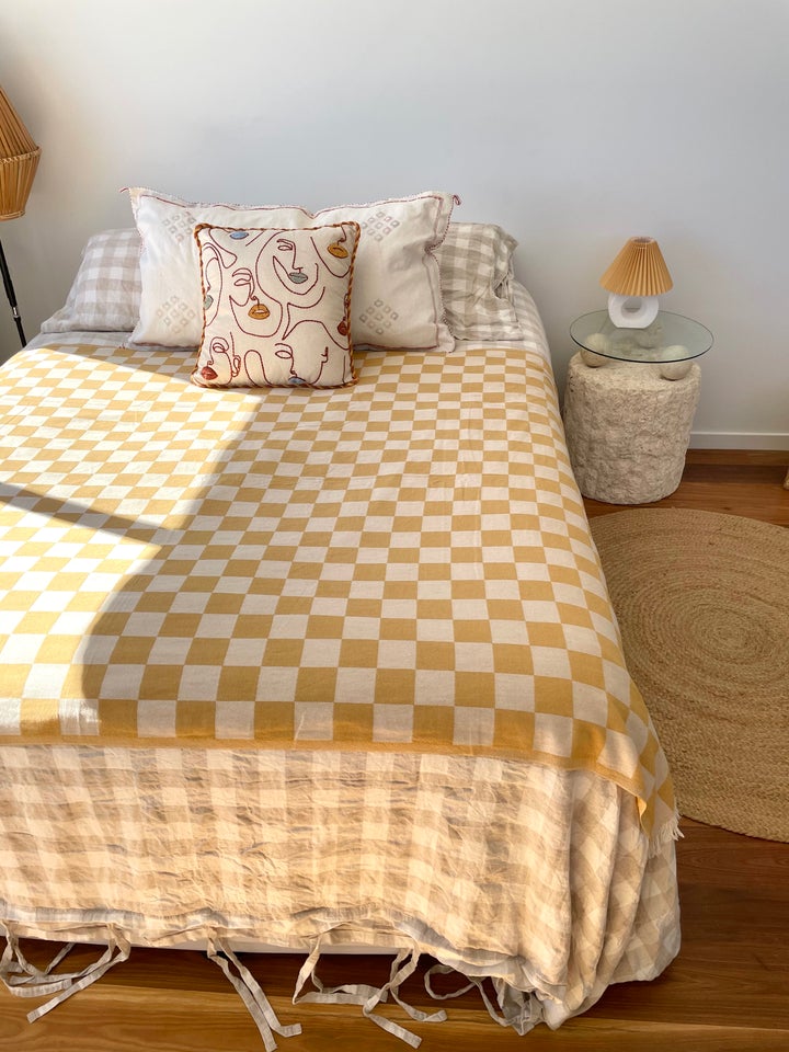 Checker Turkish Towel / Throw - Mustard