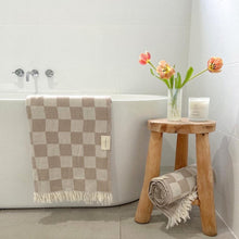 Load image into Gallery viewer, Checker Turkish Towel / Throw - Tan
